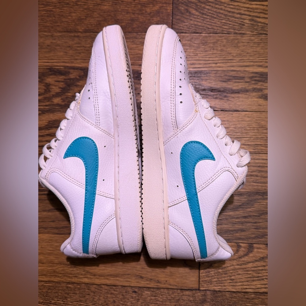 Nike White and Blue Court Vision Sneakers - Picture 4 of 6